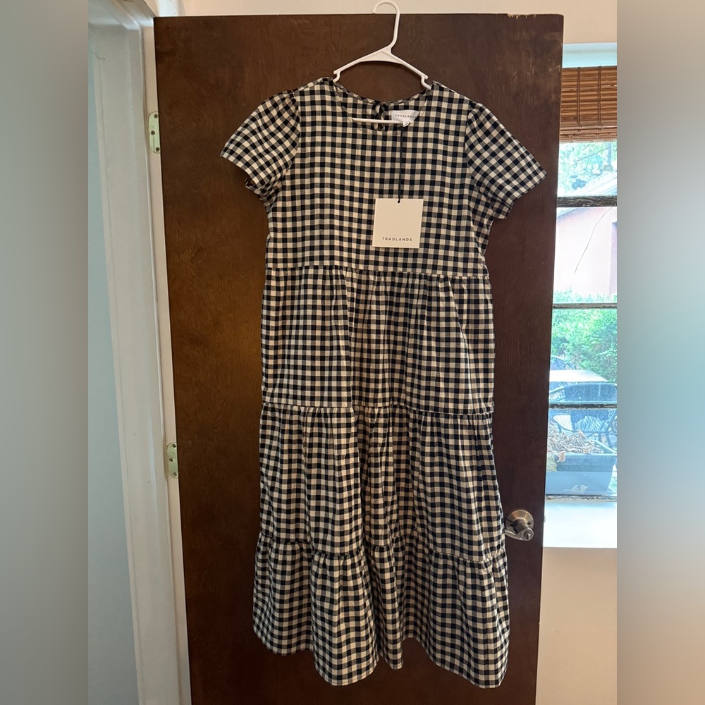 Tradlands tiered dress in gingham